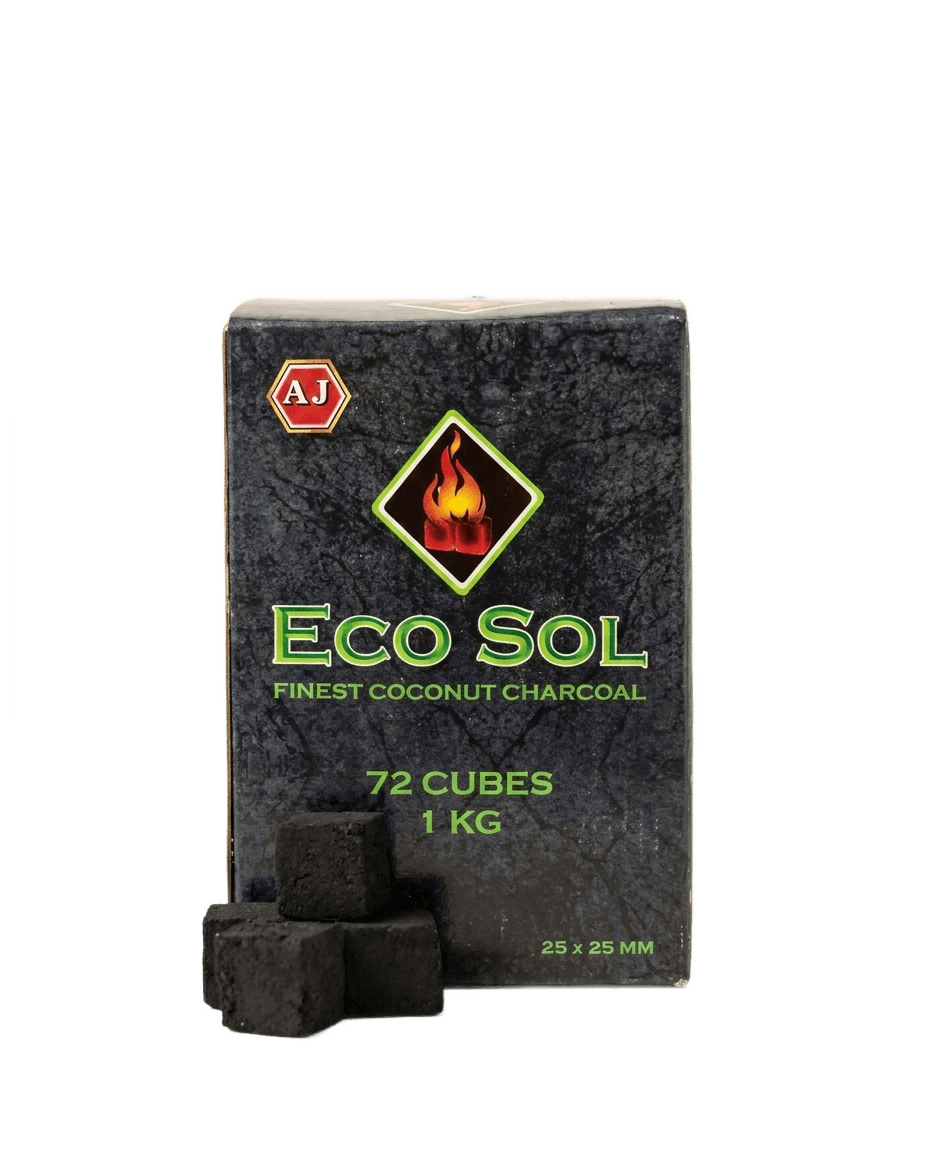 Eco Sol Green 72 Shisha Charcoal Cubes 25mm